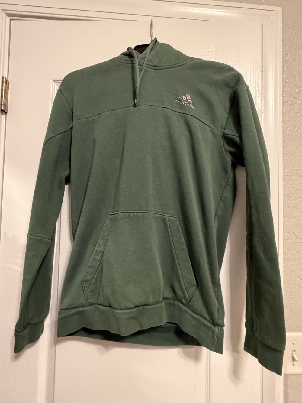 adidas Green Pullover Hoodie with Kangaroo Pocket